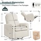 preview thumbnail 20 of 40, Swivel Manual Recliner Chair Teddy Fabric Nursery Glider Rocking Recliner Set of 2
