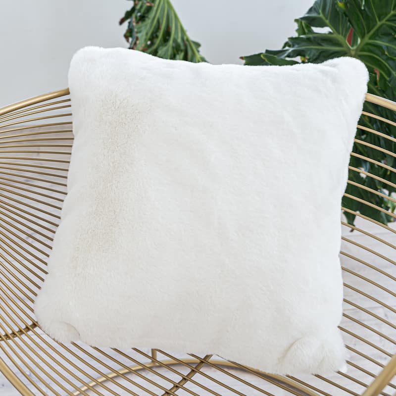 Faux Rabbit Collection Solid Square Pillow - (20" x 20")