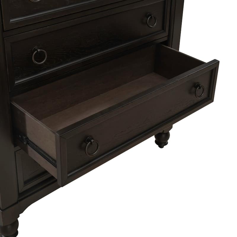 Americana Farmhouse Black 5 Drawer Chest