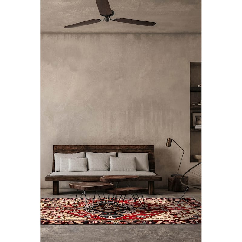 ECARPETGALLERY Hand-knotted Andelz Red Wool Rug - 3'11 x 6'6