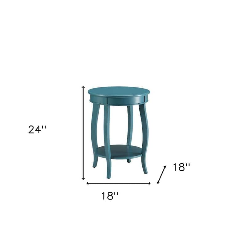 Versatile 24-Inch Solid Wood Round End Table with Shelf Perfect for Bedroom or Living Room - 24" H x 18" W x 18" D