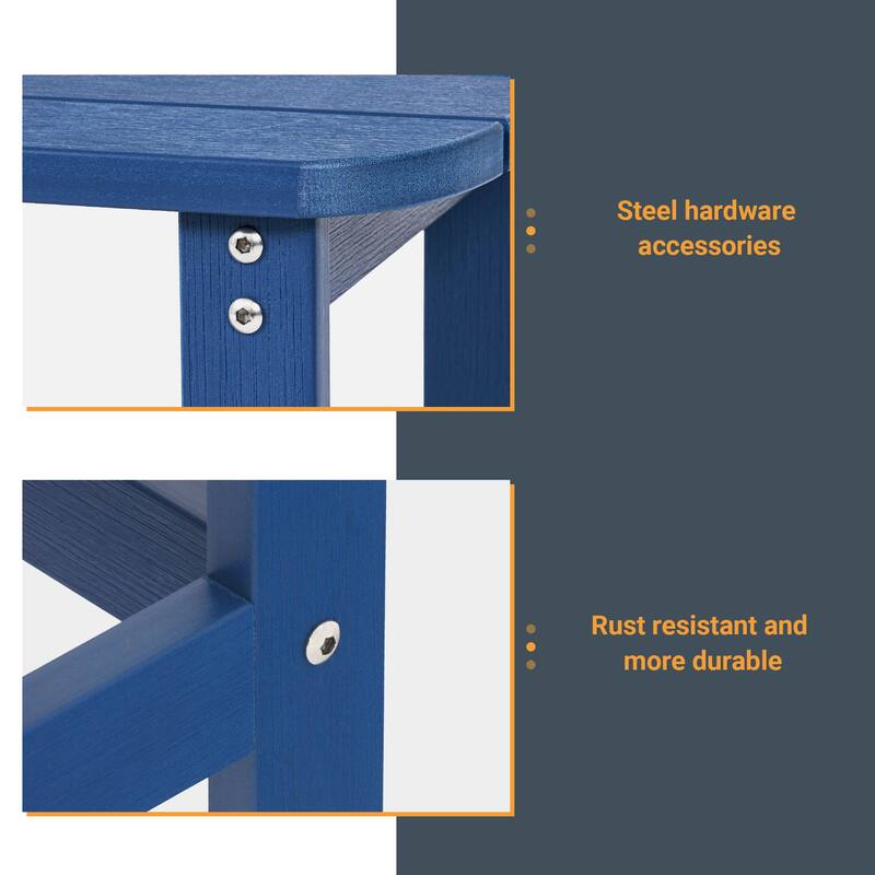 LIVOOSUN Patio Adirondack Plastic Wood Outdoor Side Table for Deck