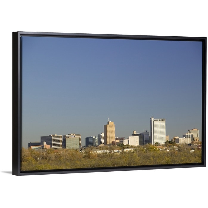 Shop Skyline Of A City Midland Texas Black Float Frame Canvas