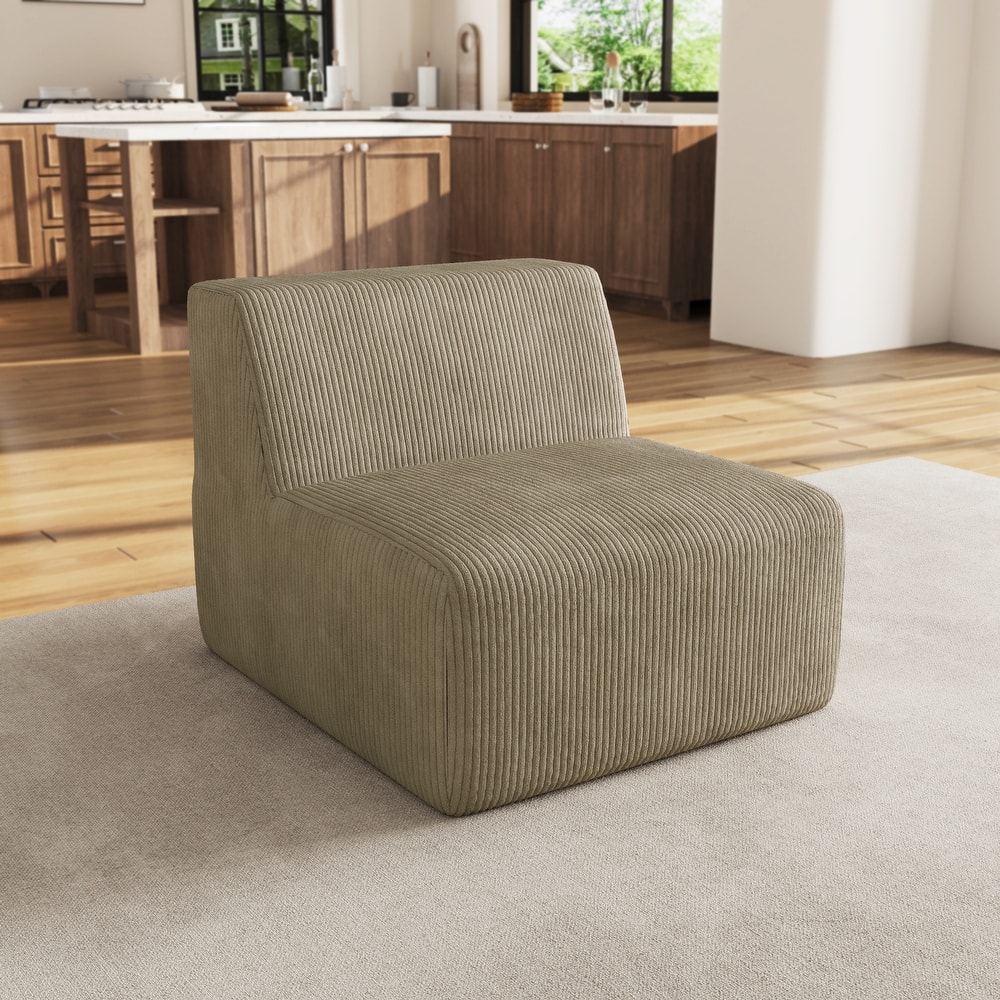 Modern 34" W Upholstered No Assembly Required Armless Accent Chair