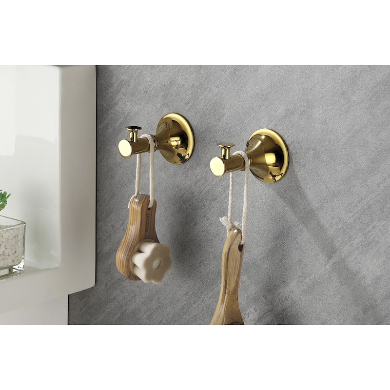 6 Piece Brass Bathroom Towel Rack Set Wall Mount