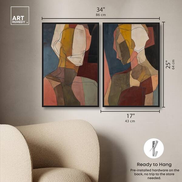 dimension image slide 20 of 24, Contemplation Dialogue Abstract Art Set Canvas Print by Art Remedy