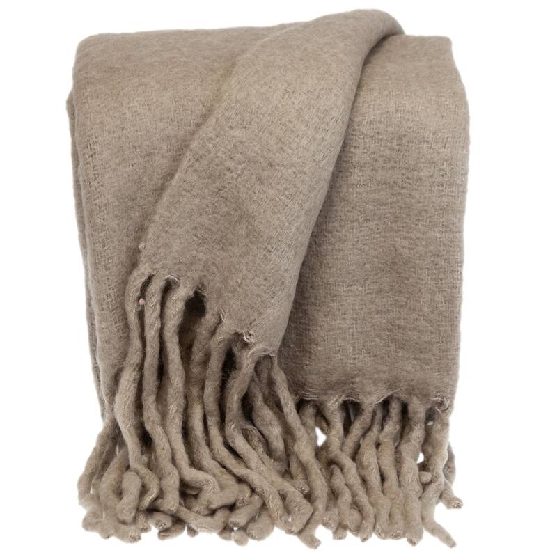 Super Soft Gray Soft Solid Color Handloomed Throw Blanket