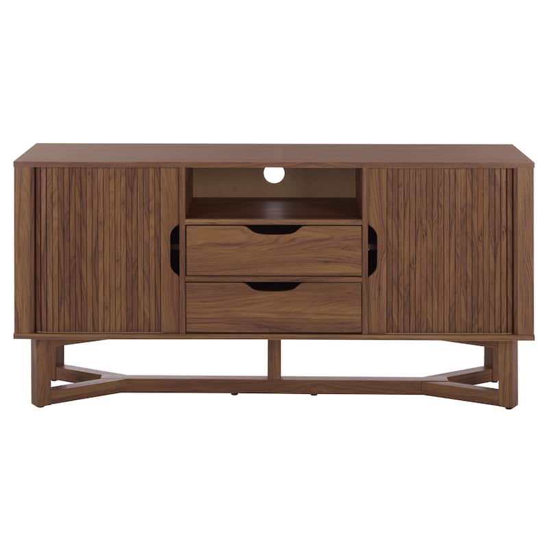 SAFAVIEH Home Ilyum 2-Drawer Tambour Doors Sideboard/TV Stand - 55"W x 16"D x 28"H