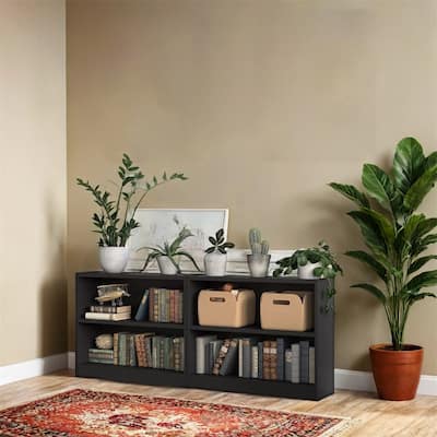 Universal Small 2 Shelf Bookcase in Black - Set of 2