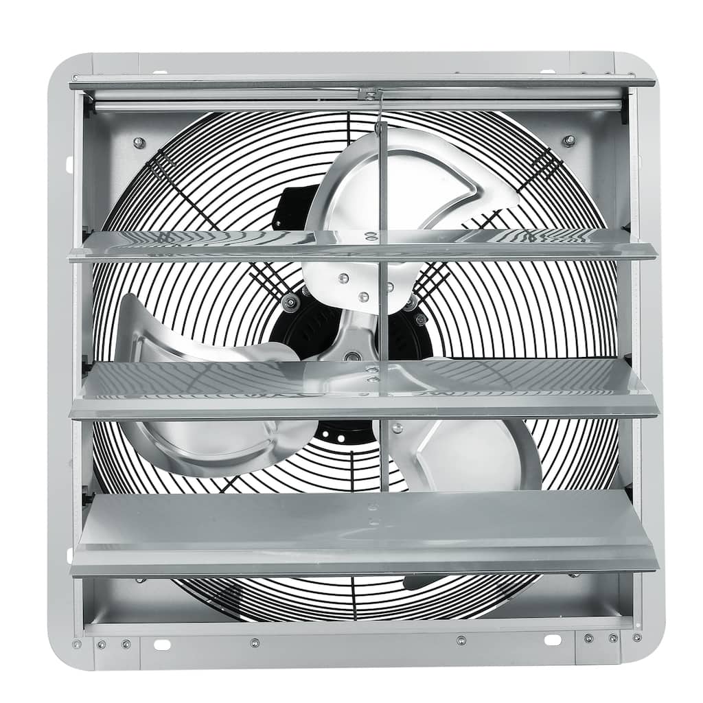 16'' Shutter Exhaust Fan, High-speed 2000 CFM, Aluminum Attic Fan with AC-motor, Ventilation and Cooling for Greenhouses