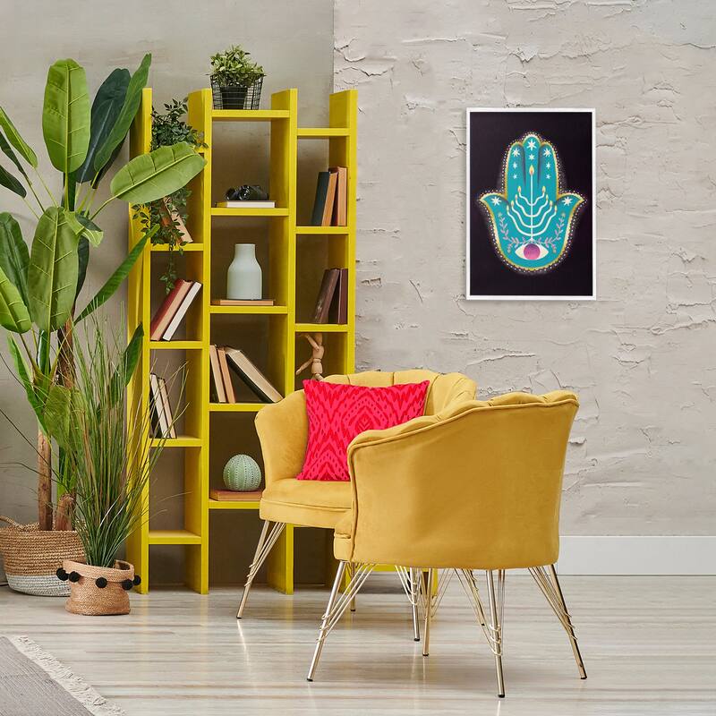 Stupell Spiritual Folk Style Hamsa Framed Giclee Art Design By Hannah Moren