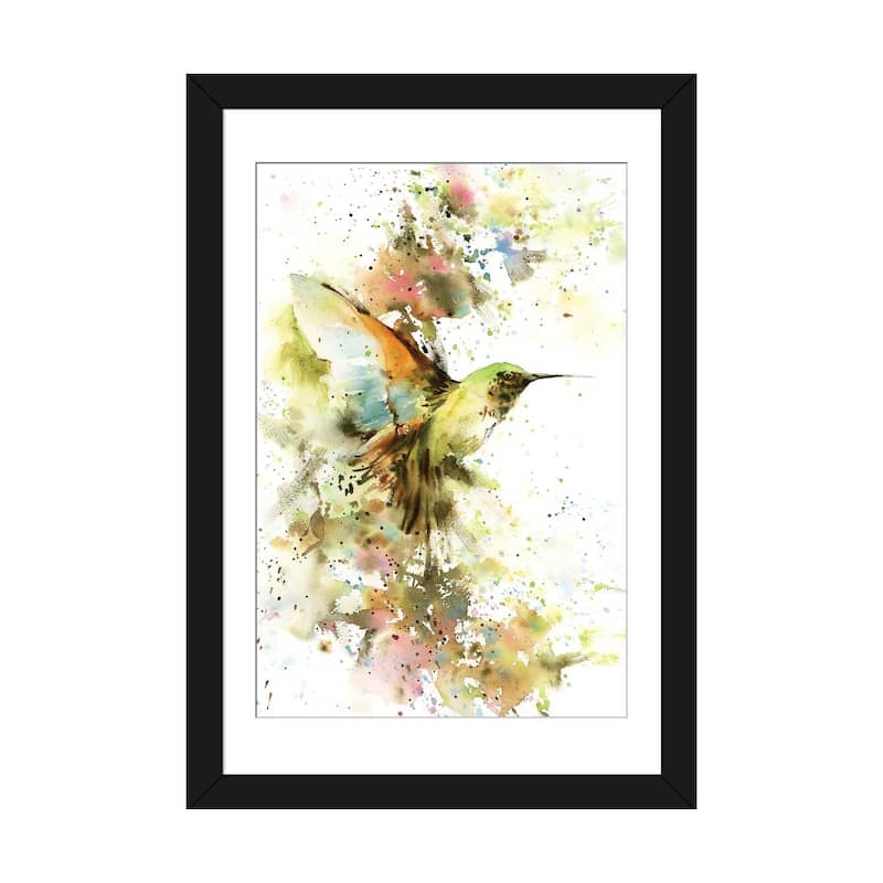 iCanvas "Hummingbird In Summer Colors" by Sophie Rodionov - Black - 32x24x1
