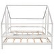 preview thumbnail 8 of 7, Cozy Triangular House Twin Bunk Bed with Built-in Table, Solid Wood Slats