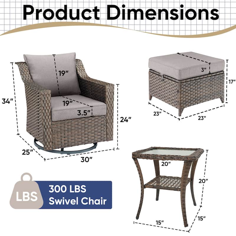 Outside Patio Sofa Chair Set with Cushions