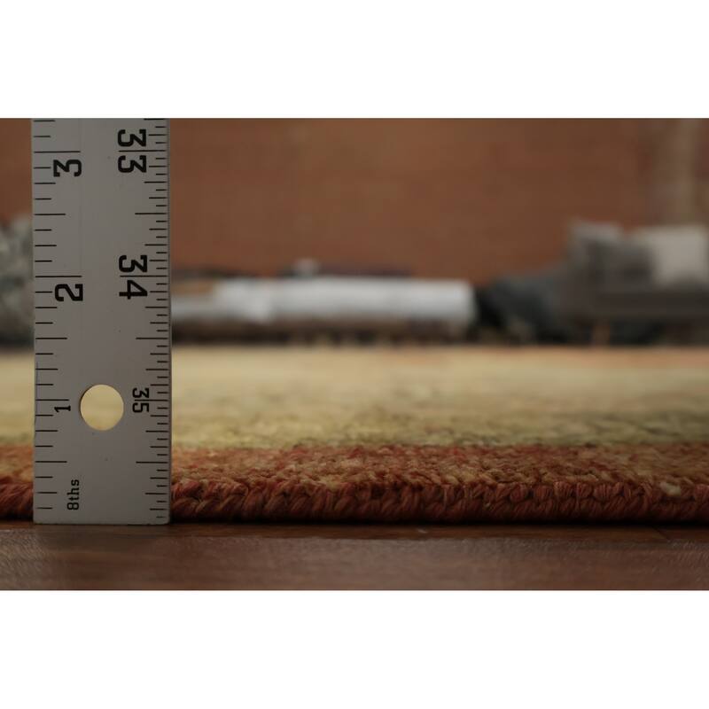 Hand Knotted Oriental 100% Wool Carpet Traditional Floral Oranges & Rust Heriz (serapi) Area Rug - 12' 0'' X 9' 0''