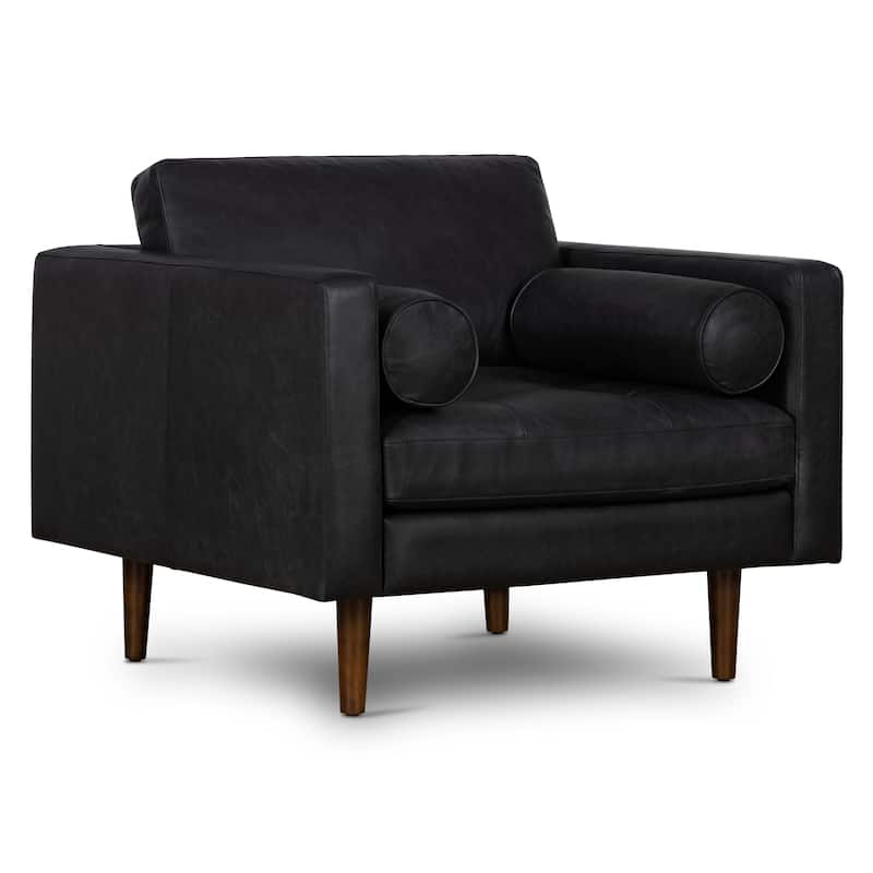 Poly & Bark Napa Lounge Chair (Set of 2) - Full Grain Genuine Italian Leather
