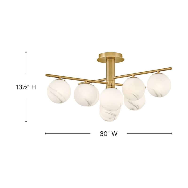 Fredrick Ramond FR41903 Selene 9 Light 30" Wide Semi-flush Ceiling