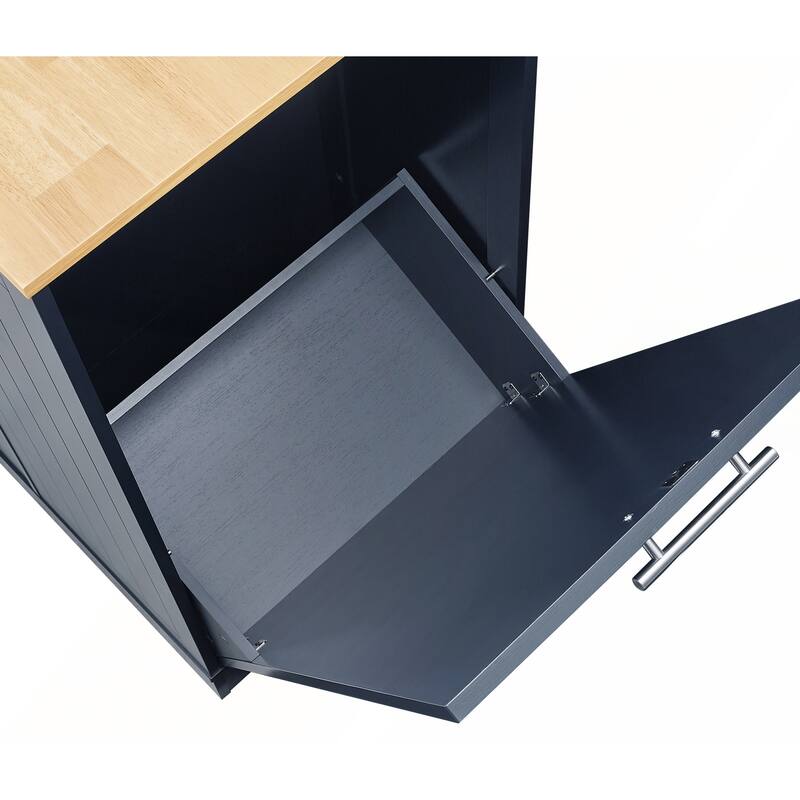 53inch Kitchen Storage Islands with Drawers and Trash Can Storage