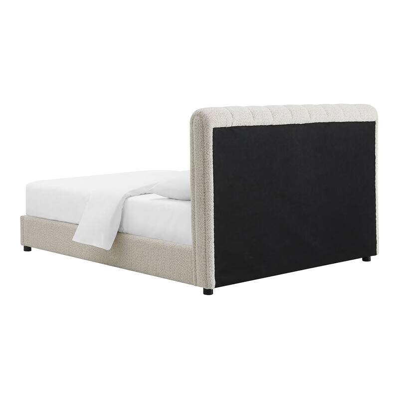 Furniture of America Lucinda Modern Boucle Fabric Platform Bed