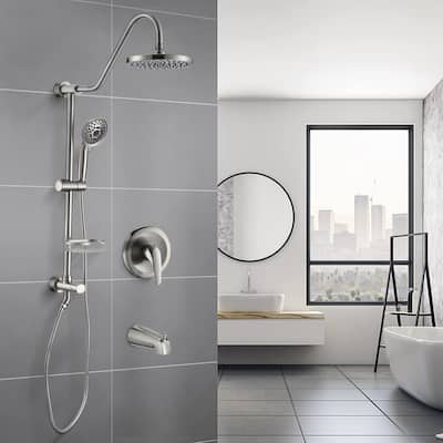 YASINU 8" Rain Showerhead and Multi-function Shower System includes Tub Filler