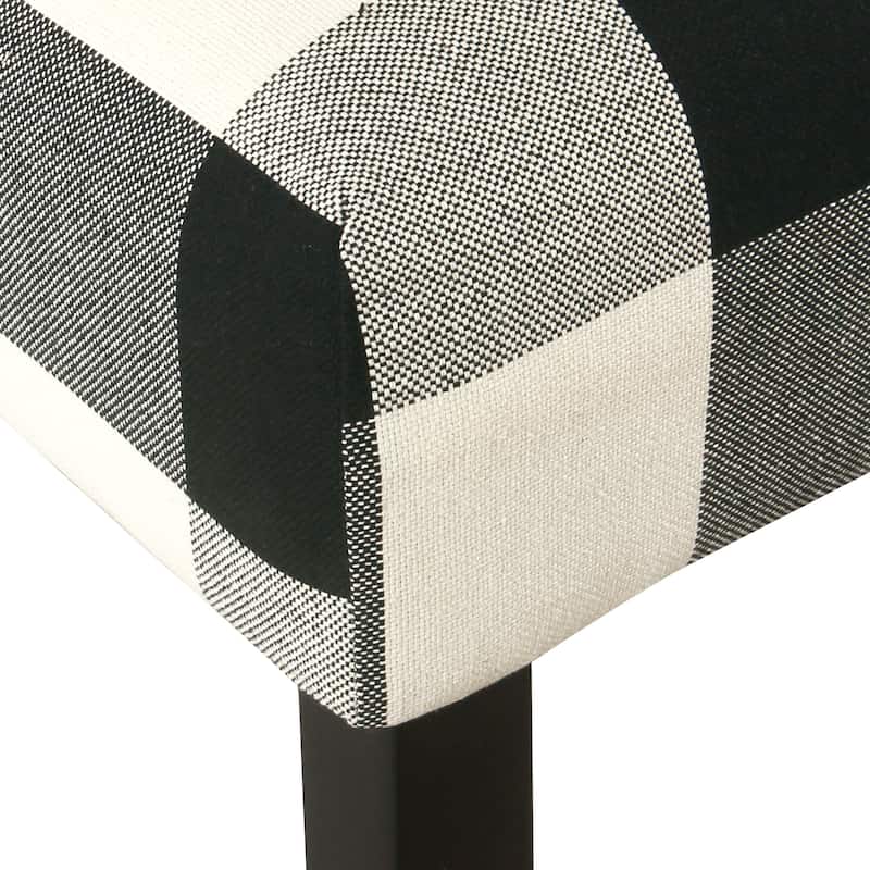 Porch & Den Minna Black/ Cream Plaid-upholstered Parsons Counter Chair - 24 inches