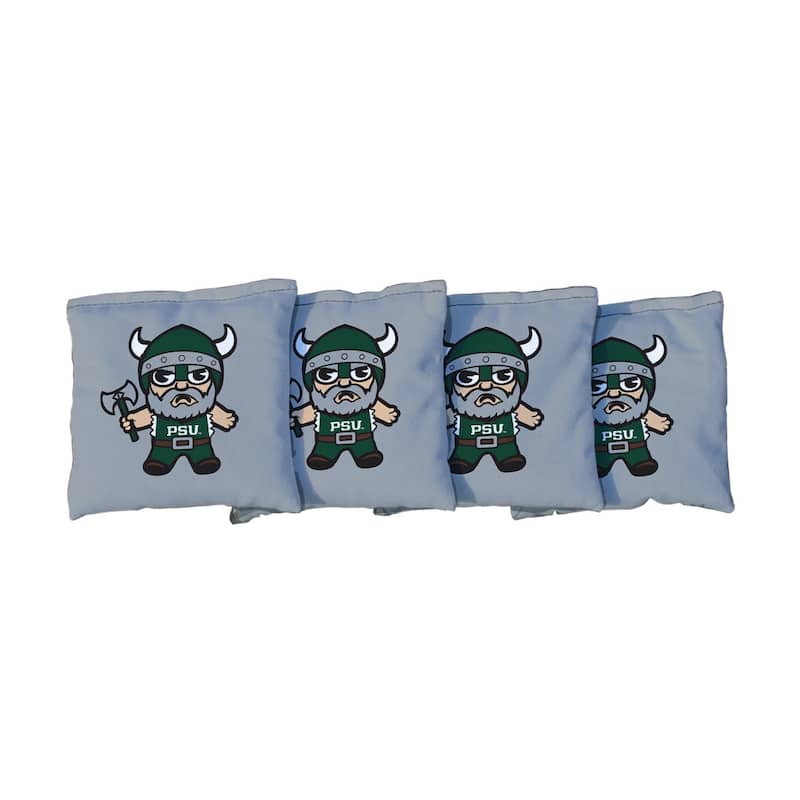 Portland State University Vikings Grey Tokyodachi Design Cornhole Bags - All-Weather Resin Filled