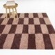 preview thumbnail 6 of 8, Dixon Checkered Shag Area Rug 5'3" x 7' - Beige/Brown