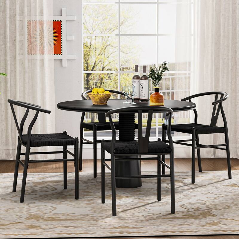 Set of 2 Handwoven Boho Dining Chairs