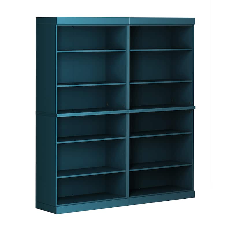 Palace Imports 100% Solid Wood 12-Shelf Bookcase, Adjustable Shelves, 64" Wide, 71.5" Tall