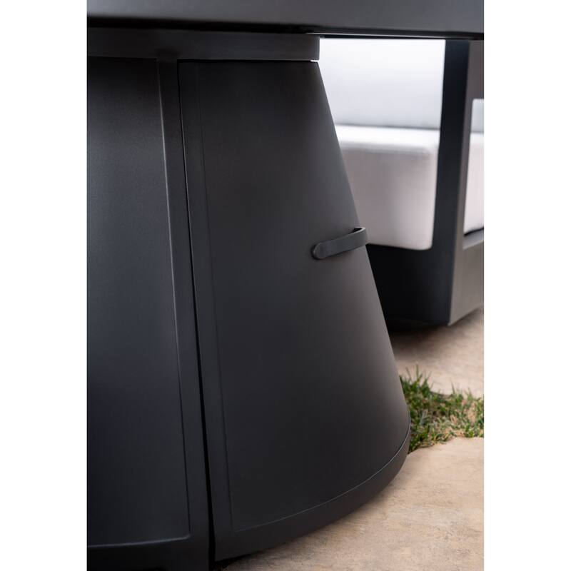 Abbyson Santorini Black Outdoor Fire Table