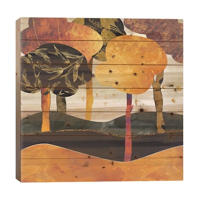 Metallic Forest Print On Wood by SpaceFrog Designs - Multi-Color