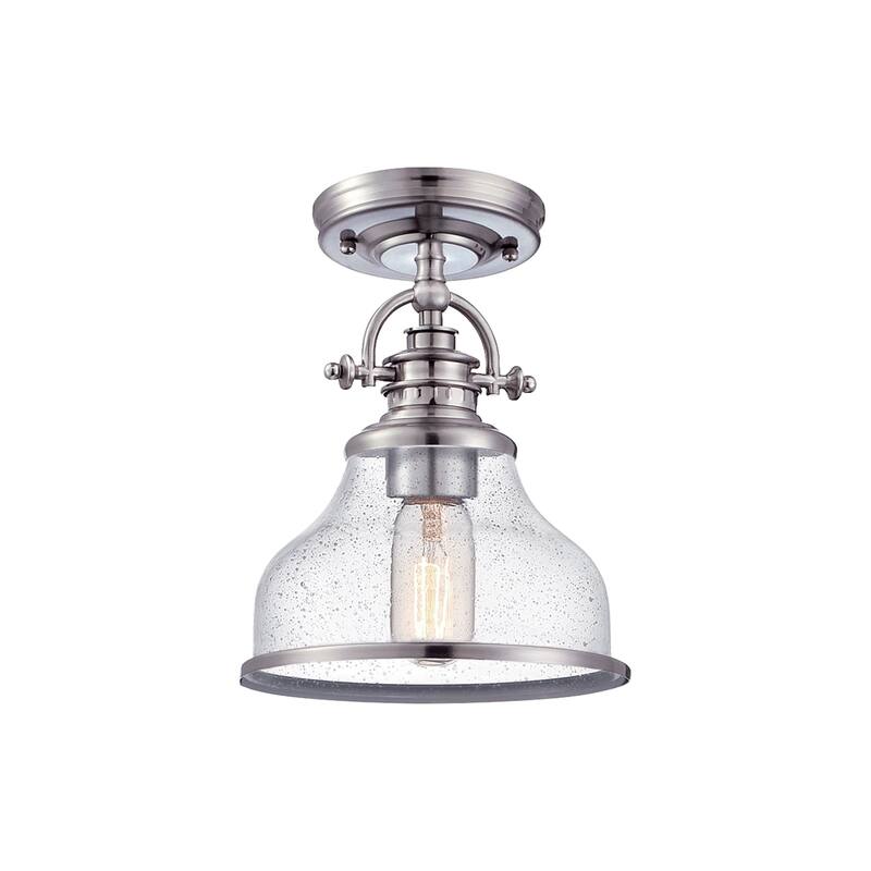 Bellevue Hamblen 8" Wide Semi-Flush Ceiling Fixture - Brushed Nickel