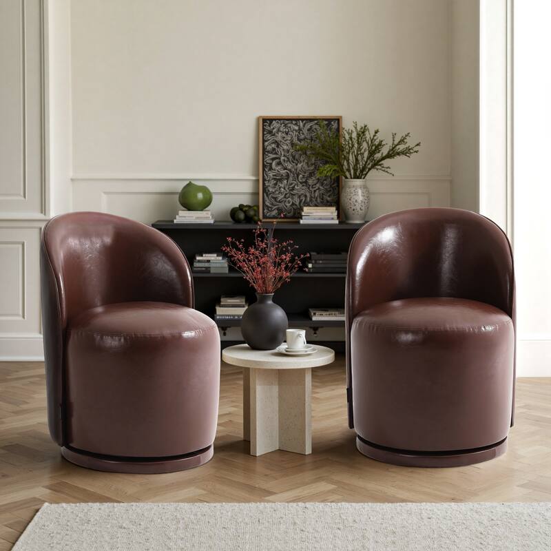 Modern Armless 360-Degree Swivel Dining Chair Barrel Chair