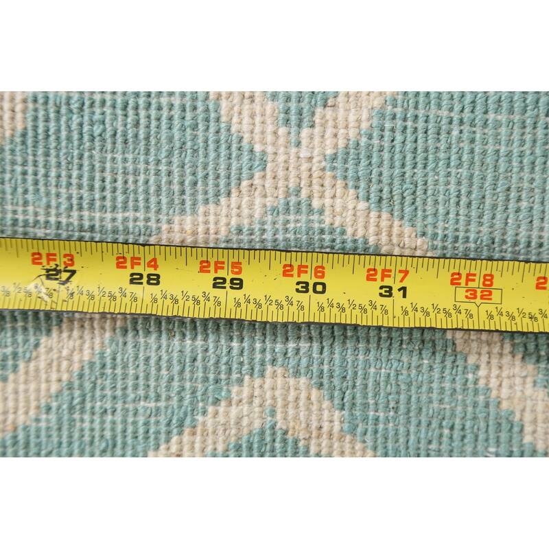 Vegetable Dye Contemporary Trellis Moroccan Wool Area Rug Hand-knotted - 6'5" x 9'7"