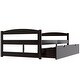 preview thumbnail 14 of 16, Twin Size Wood Platform Bed with Two Drawers, Brown