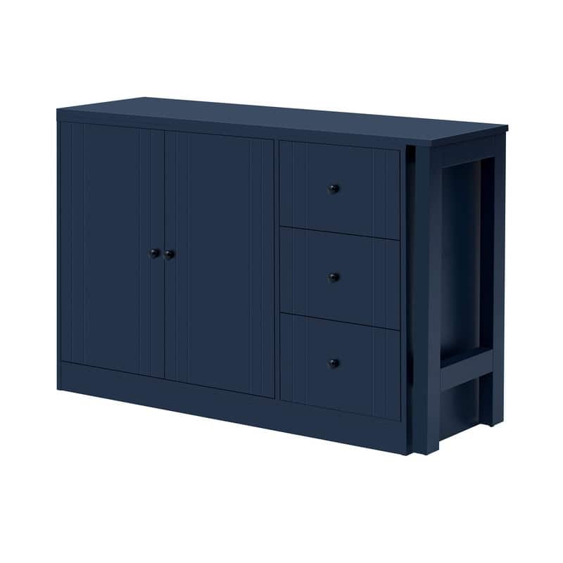 Multifunctional 89.7" Wooden Sideboard with Extendable Table and Storage for Living Room Organization