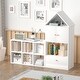 preview thumbnail 1 of 16, Versatile Children's Bookshelf with House-Shaped Design, Multi-Functional Storage for Books and Toys, Adjustable Placement White