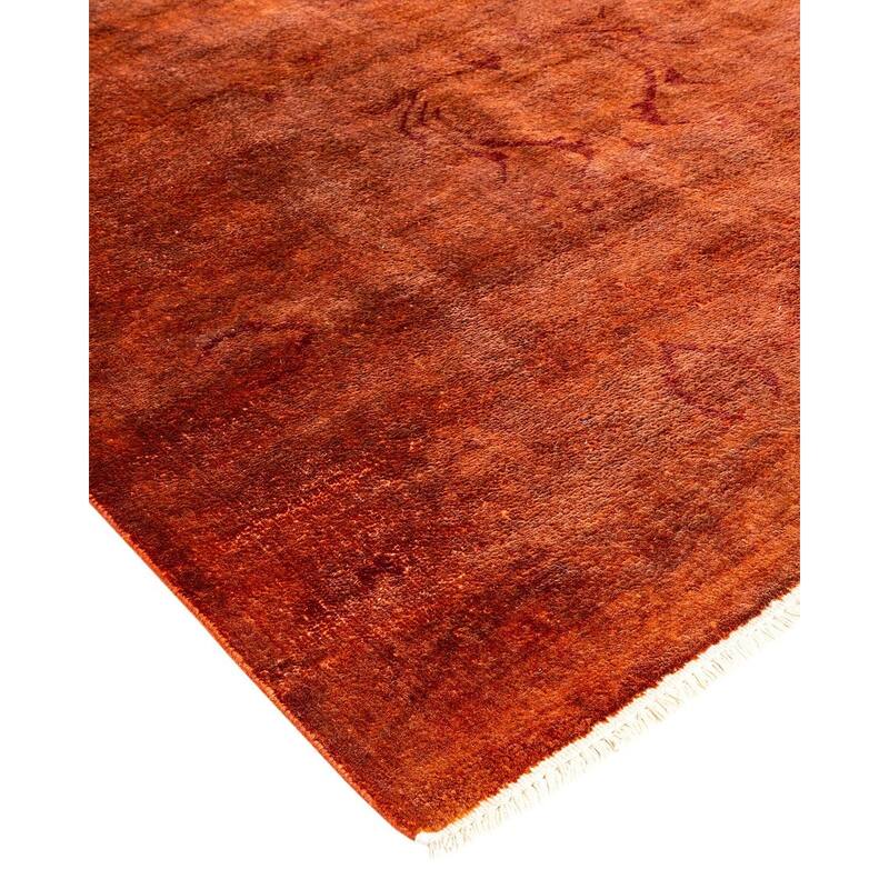 Vibrance, One-of-a-Kind Hand-Knotted Area Rug - Brown, 6' 1" x 9' 4" - 6' 1" x 9' 4"