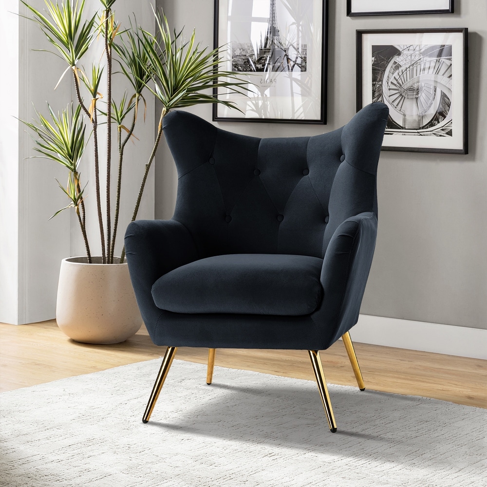Black wingback accent 2025 chair