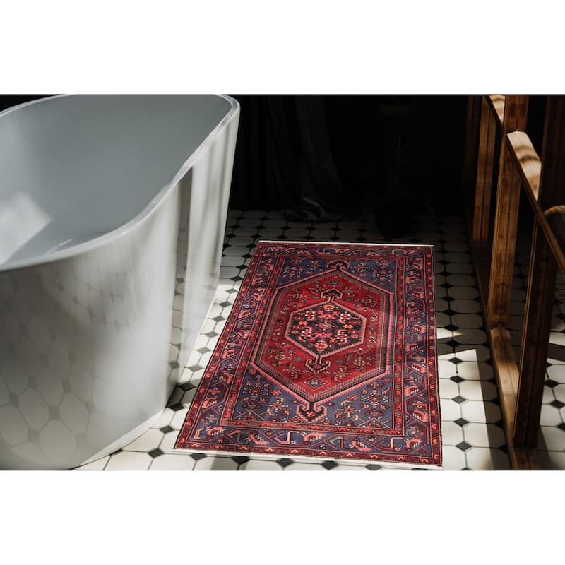 ECARPETGALLERY Hand-knotted Andelz Red Wool Rug - 4'3 x 6'9