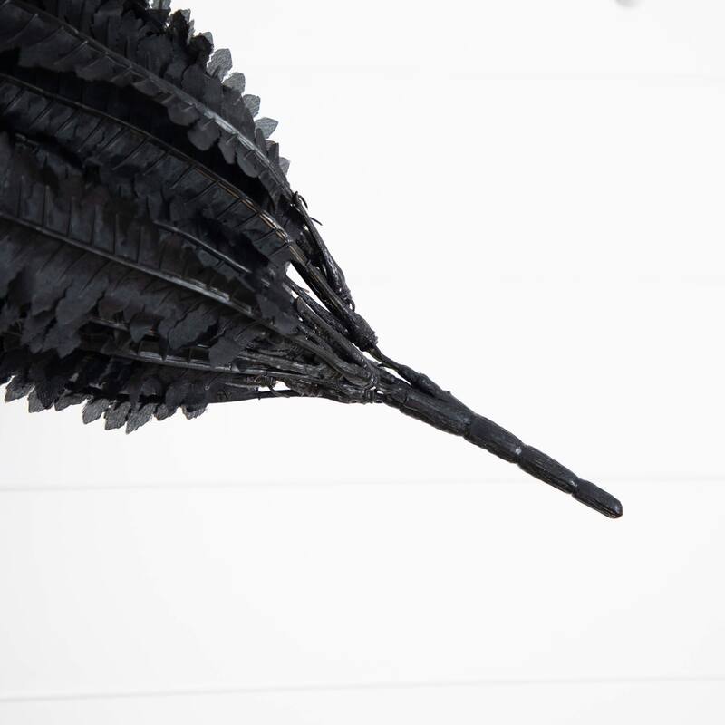 Artificial Halloween Boston Ferns - 48" - Black - Set of 2