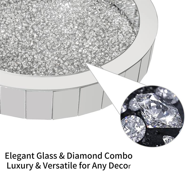 Crush Diamond Mirrored Tray Jewelry Perfume Organizer Bathroom Vanity Tray