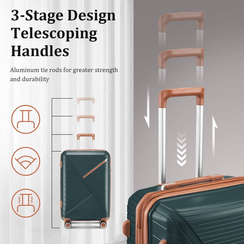 14/20/24/28" Expandable Lightweight Luggage Sets, Hardside Suitcase with Double 360 Degrees Mute Spinner Wheels & TSA Lock