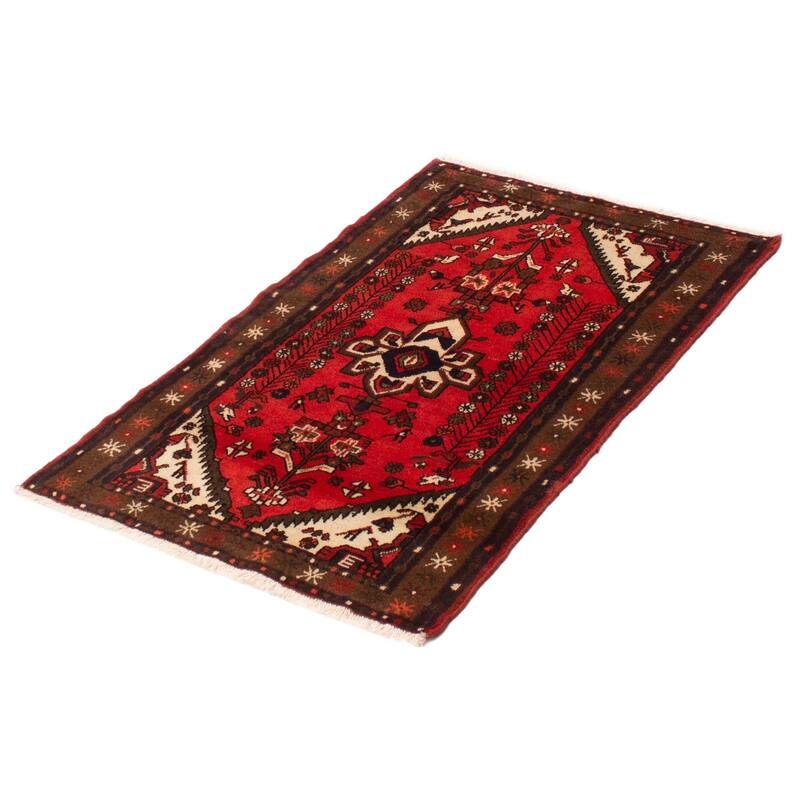 ECARPETGALLERY Hand-knotted Andelz Red Wool Rug - 3'2 x 4'8