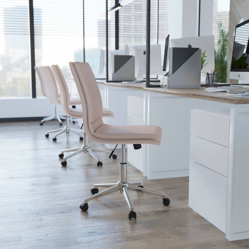 Mid-Back Armless Office Task Chair with Metal 5-Star Base