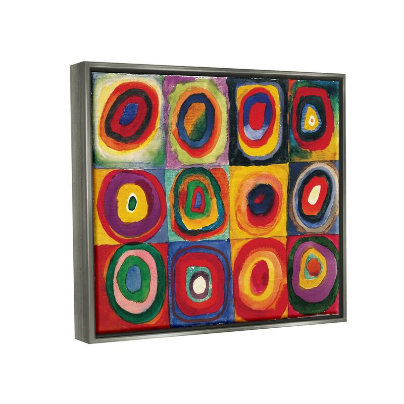 Stupell Modern Circle Shapes Aligned Abstract Swirl Pattern Floater Frame, Design by Wassily Kandinsky