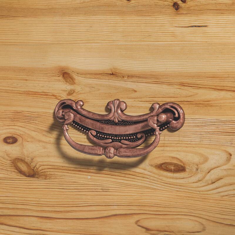 Boho Wood & MDF Display Cabinet with Tempered Glass Doors, Carved Arch Frame & Metal Handle Drawer