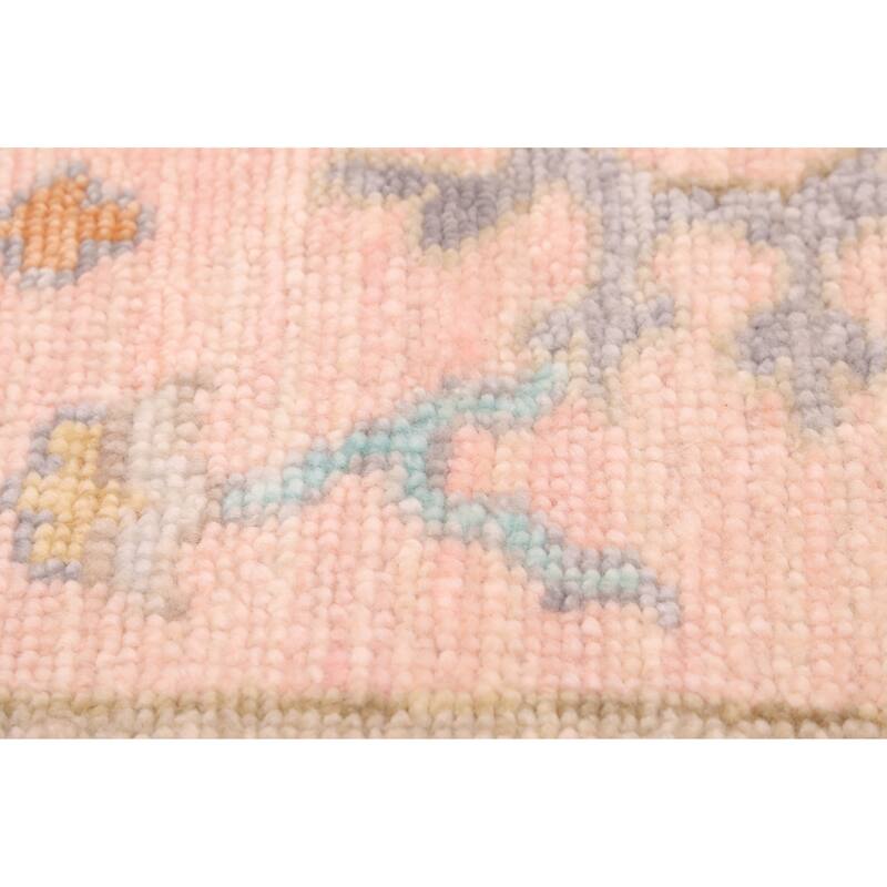 ECARPETGALLERY Hand-knotted Modern Oushak Pink Wool Rug - 9'2 x 11'11