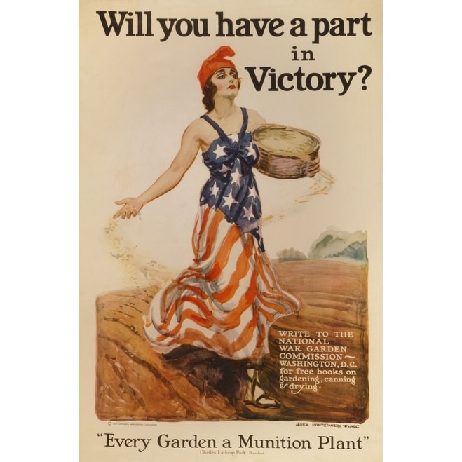 Will You Have A Part In Victory Every Garden Is A Munitions Plant American World War 1 Poster Of Liberty Sowing Seeds History
