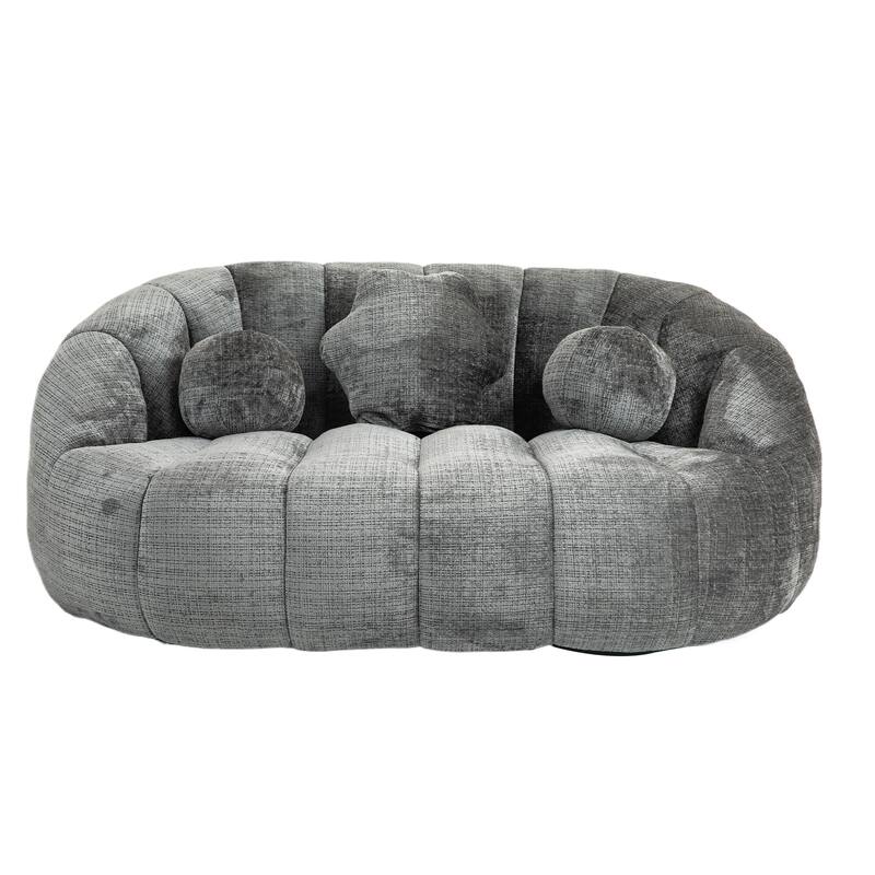 Chenille Upholstered Durable Comfort Lounger Bean Bag Lazy Sofa